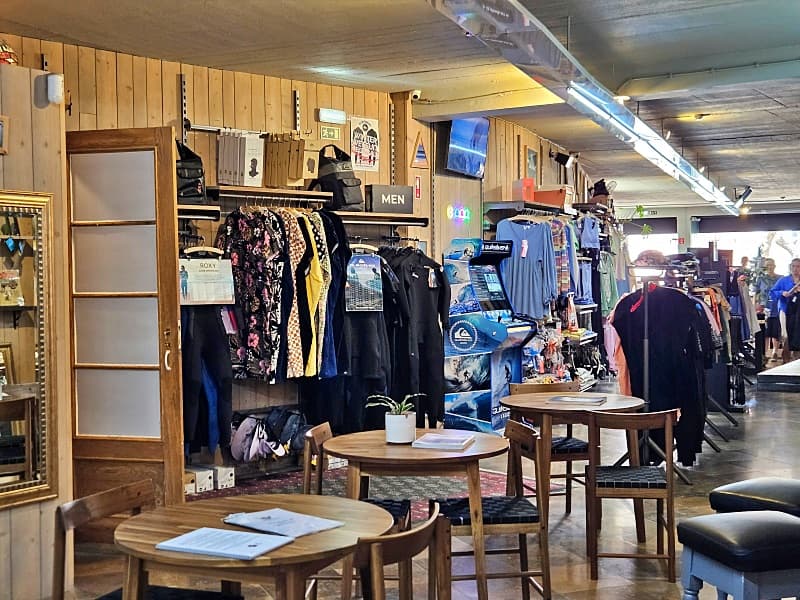 Café seating area at Quiksilver Lagos